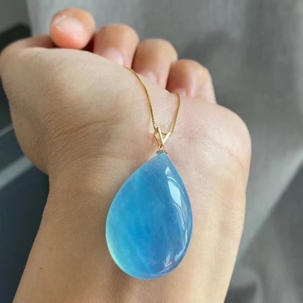 Blue Aquamarine Pendant-ToShay.org