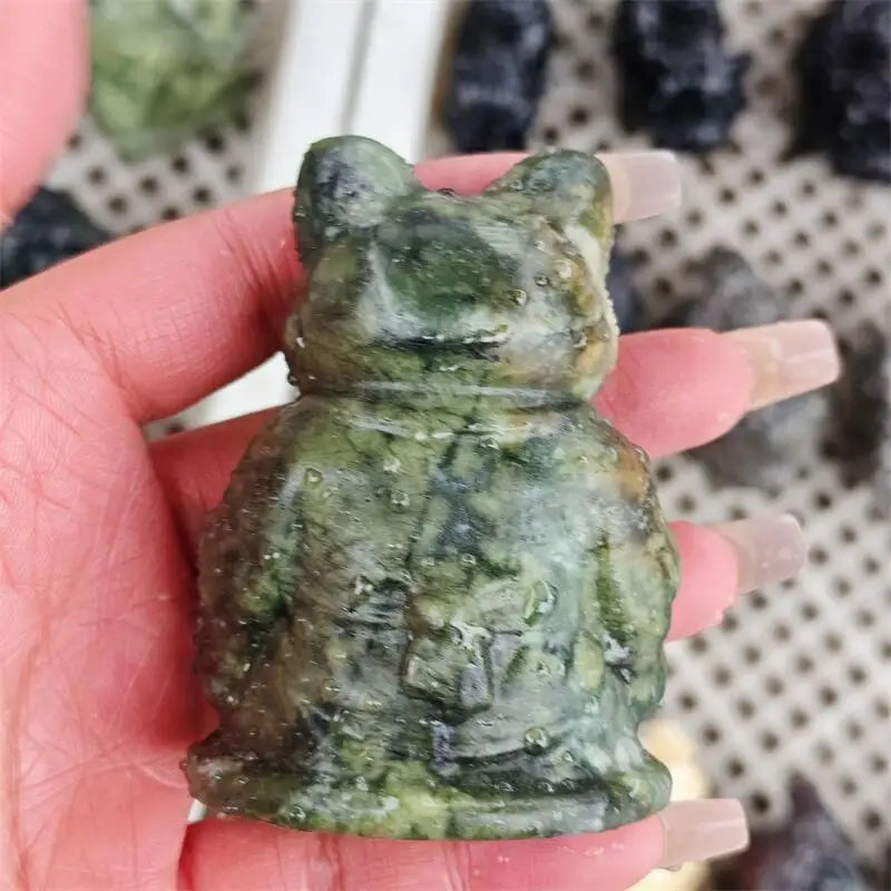 Green Ophiolite Fortune Cat-ToShay.org