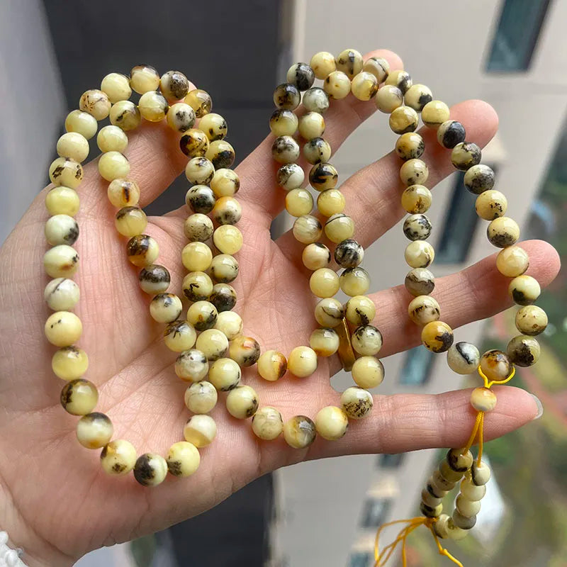 Yellow Amber Bead Necklace-ToShay.org
