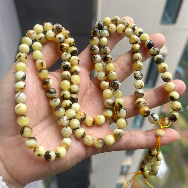 Yellow Amber Bead Necklace-ToShay.org