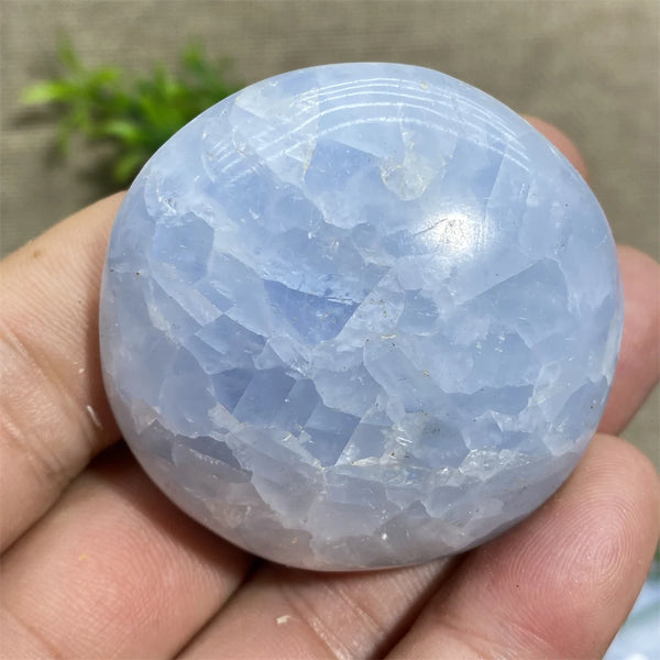 Blue Celestine Palm Stone-ToShay.org