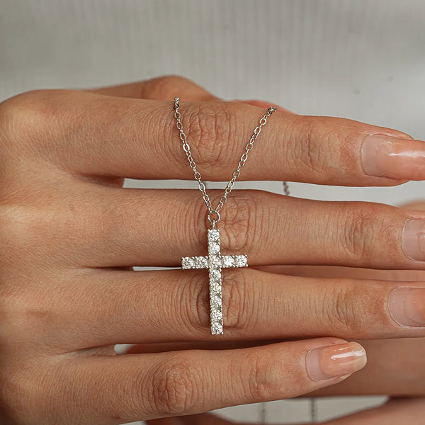 Silver Cross Pendant Necklace-ToShay.org