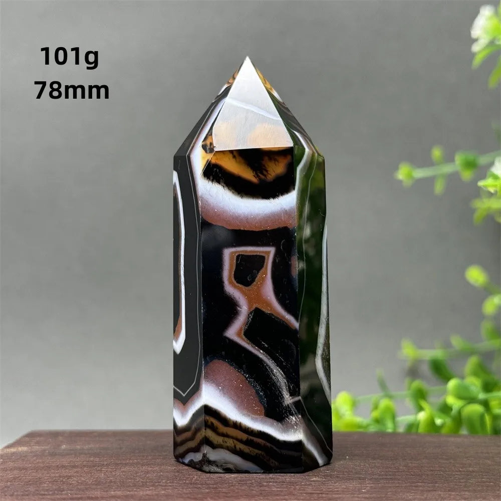 Black Red Agate Stripe Obelisk-ToShay.org