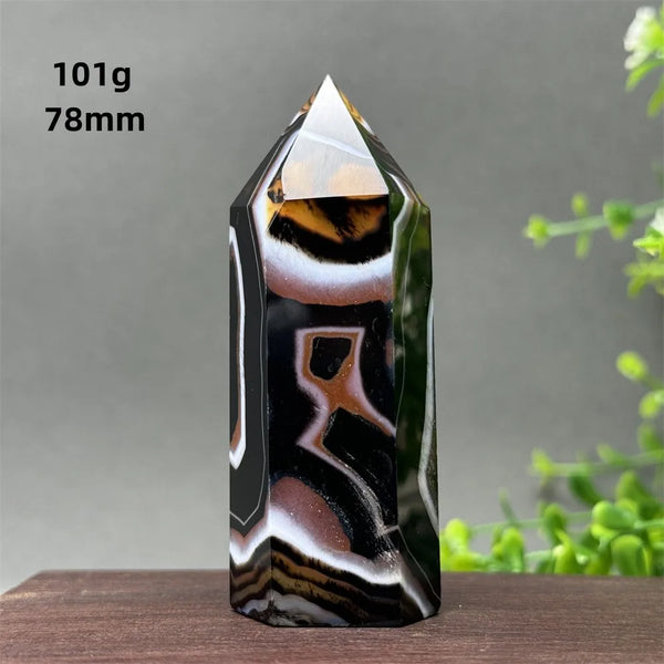 Black Red Agate Stripe Obelisk-ToShay.org