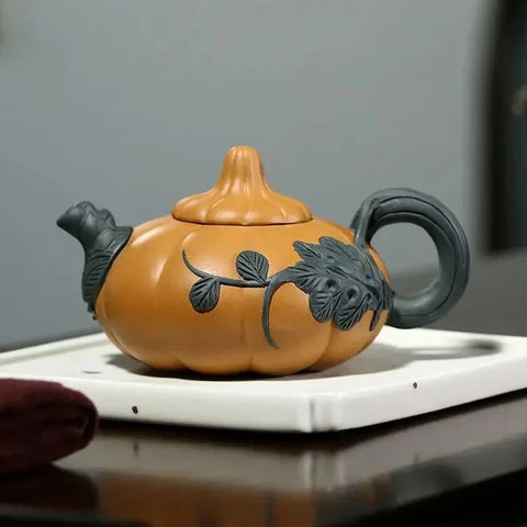 Pumpkin Clay Tea Pot-ToShay.org