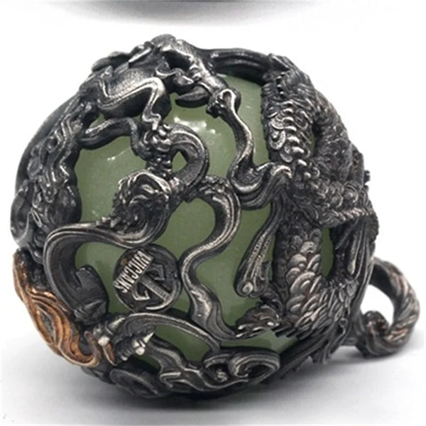 Silver Dragon Pendant Amulet-ToShay.org
