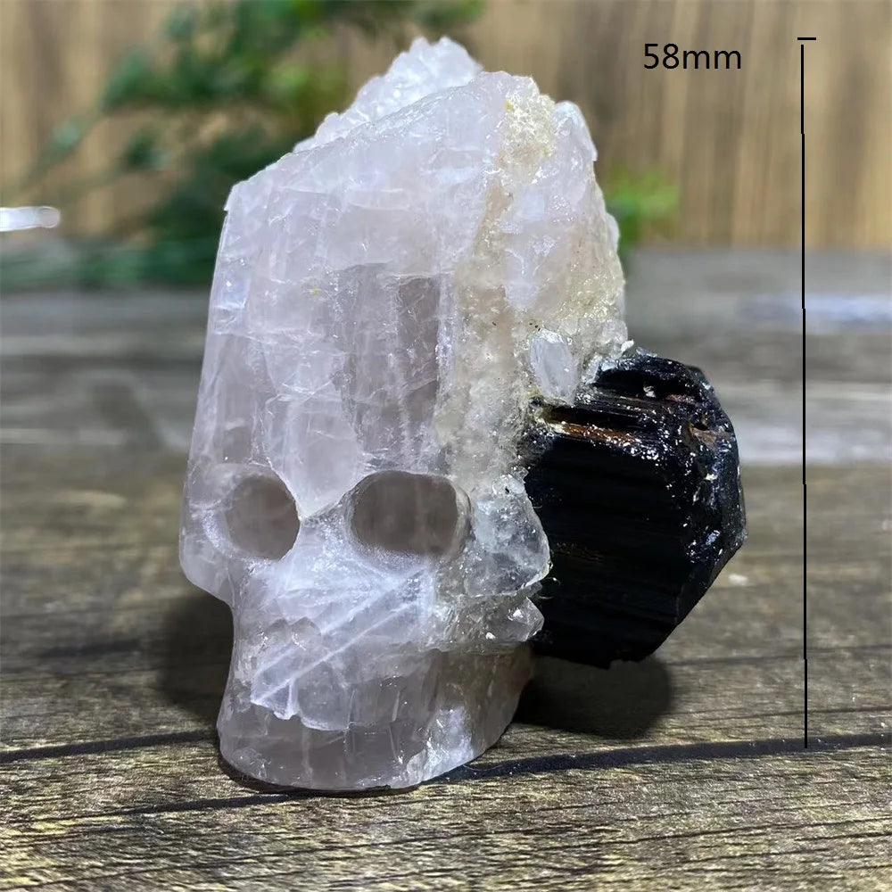 Black Tourmaline Geode Skull-ToShay.org