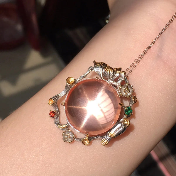 Pink Rose Quartz Pendant-ToShay.org