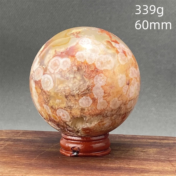 Red Cherry Blossom Agate Ball-ToShay.org