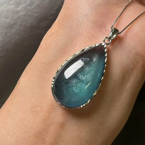 Blue Aquamarine Pendant-ToShay.org