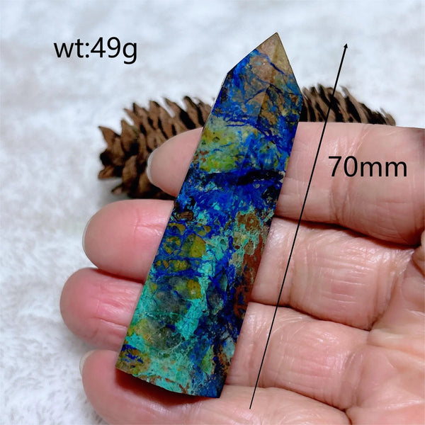 Blue Azurite Chrysocolla Point-ToShay.org