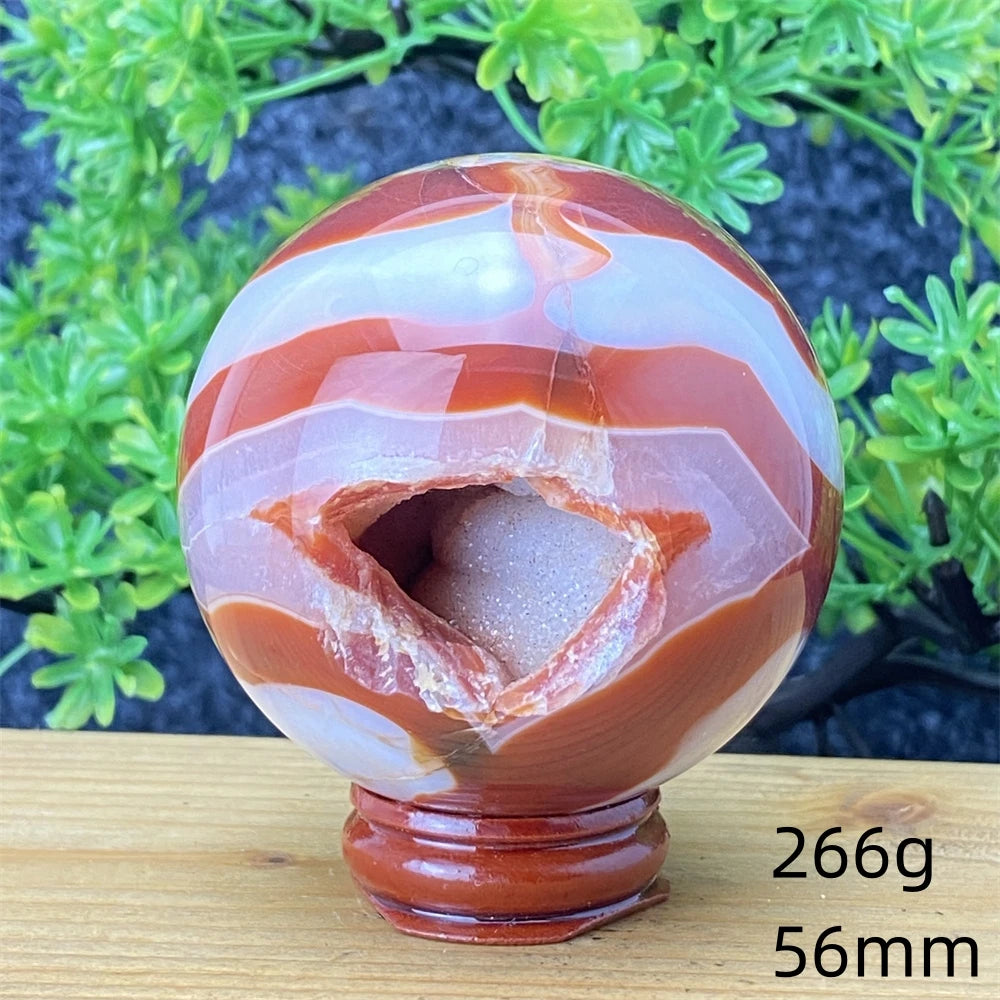Red Striped Agate Ball-ToShay.org