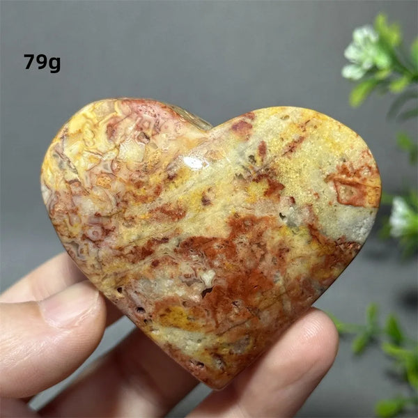 Yellow Crazy Agate Heart-ToShay.org