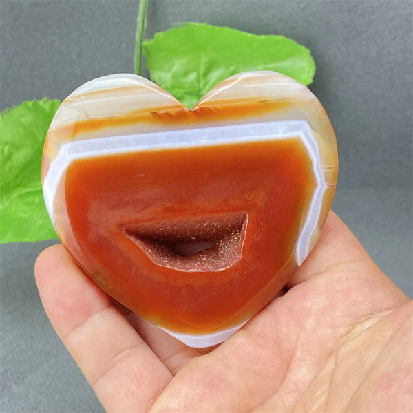 Red Agate Geode Heart-ToShay.org