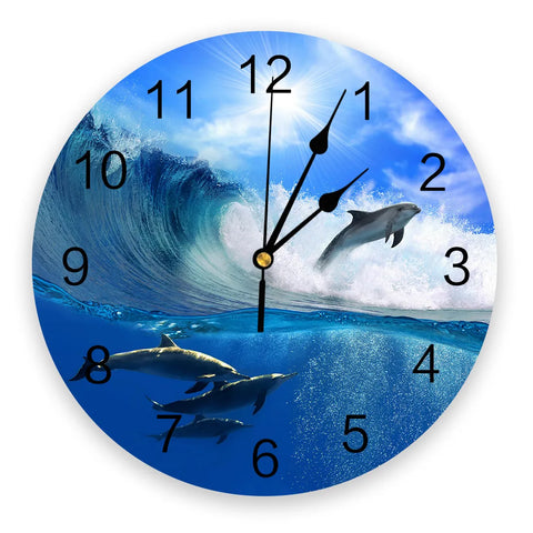 Sea Wave Dolphin Wall Clock-ToShay.org