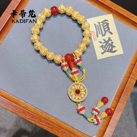 Gold Pine Flowers Beads-ToShay.org
