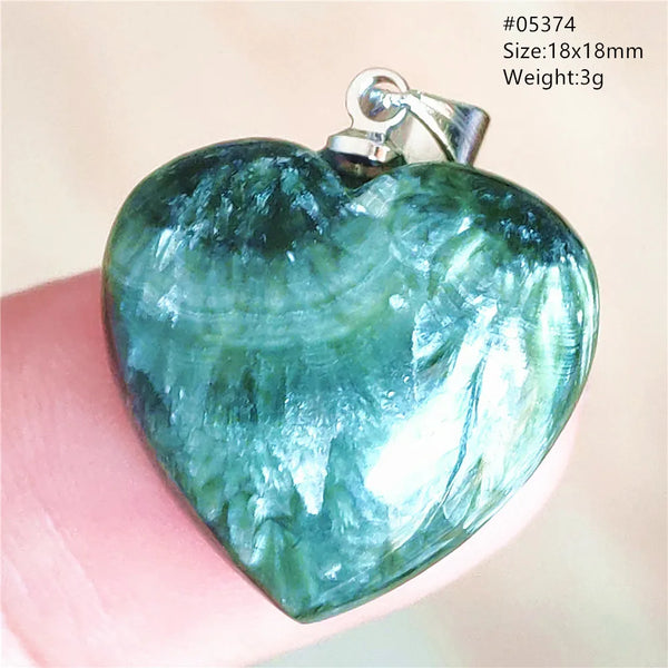 Green Seraphinite Heart Pendant-ToShay.org