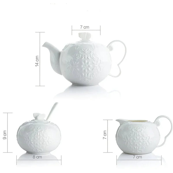 White Ceramic Tea Set-ToShay.org