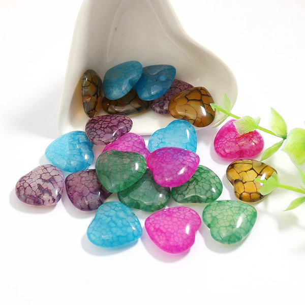 Mixed Dragon Vein Agate Hearts-ToShay.org
