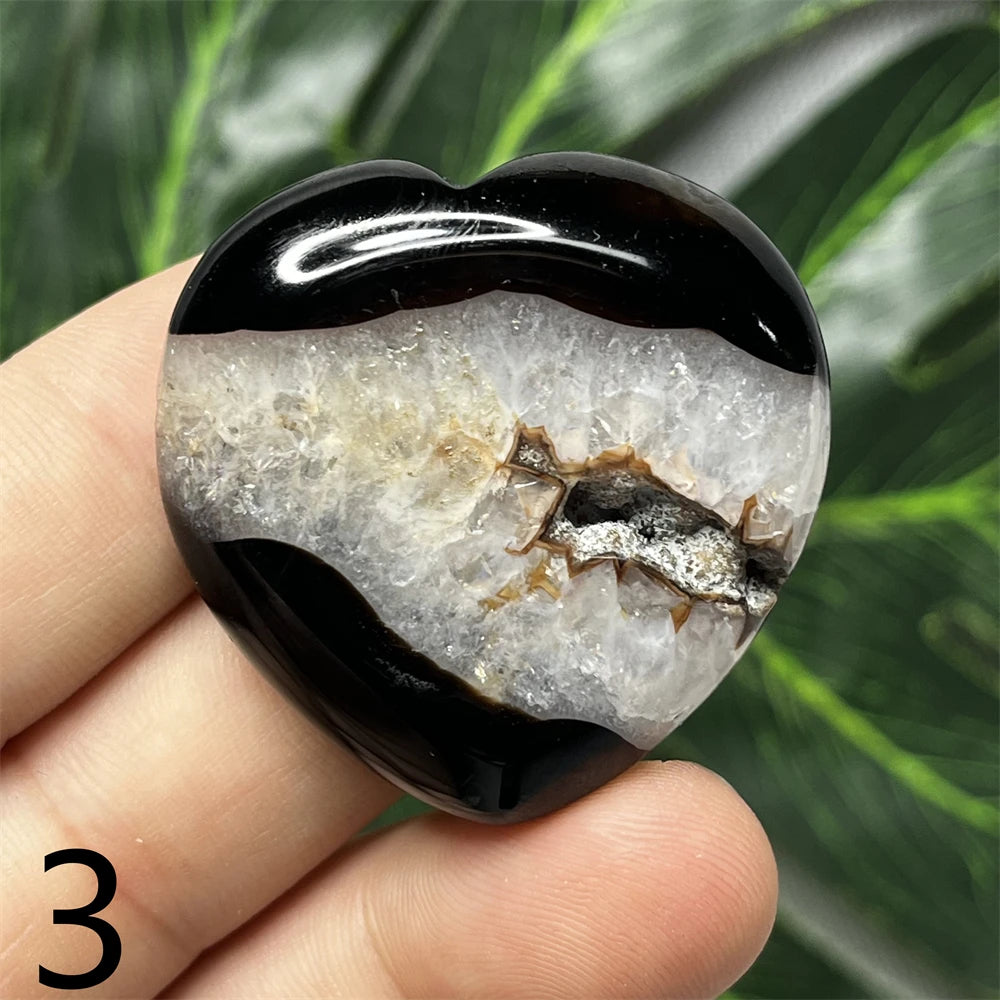 Black Agate Geode Heart-ToShay.org