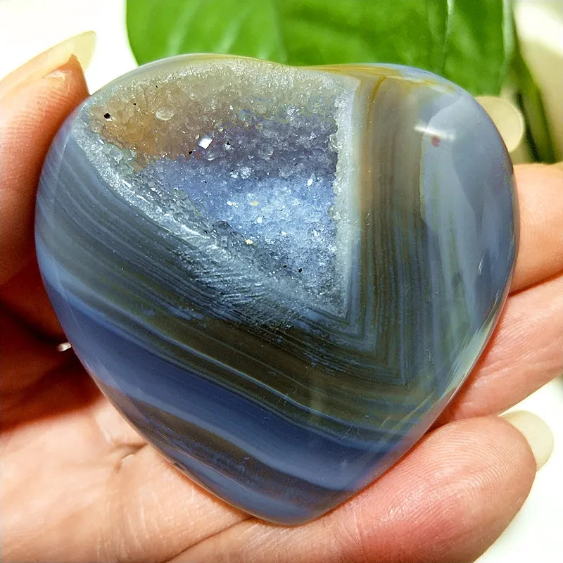 Grey Drusy Agate Heart-ToShay.org