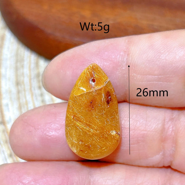 Gold Rutilated Crystal Pendant-ToShay.org