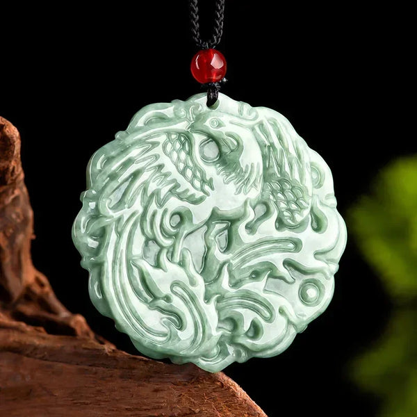 Green Jade Phoenix Pendant-ToShay.org