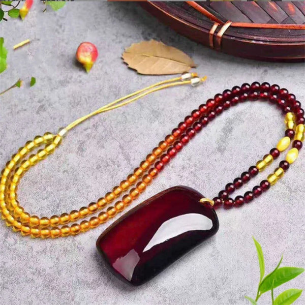 Red Blood Amber Pendant-ToShay.org