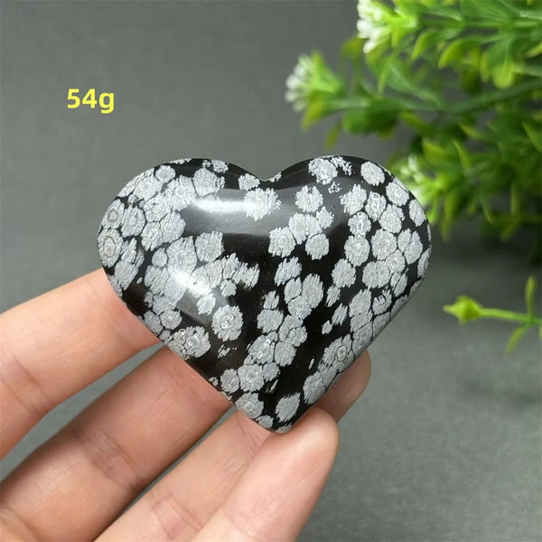 Black Snowflake Obsidian Heart-ToShay.org