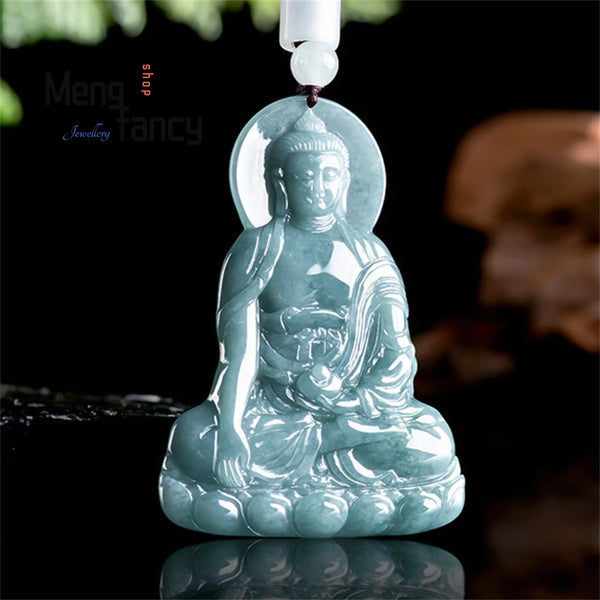 Blue Jade Amitabha Pendant-ToShay.org