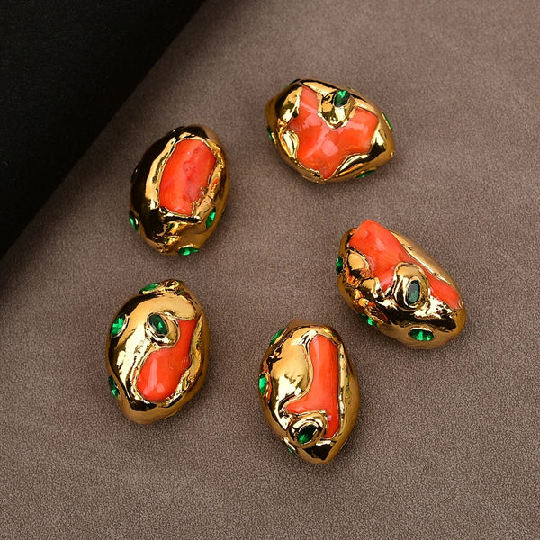 Orange Coral Paved Beads-ToShay.org