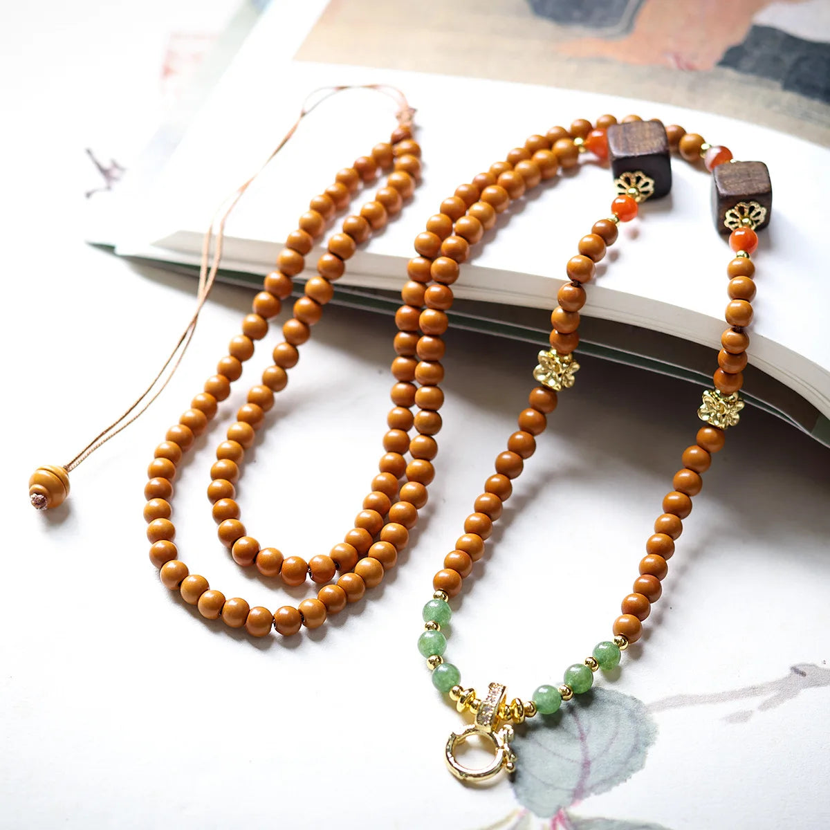 Brown Olive Pit Bead Necklace-ToShay.org