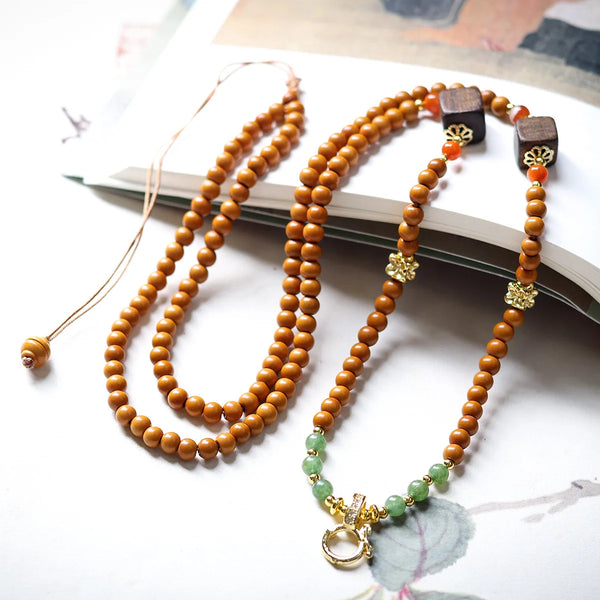 Brown Olive Pit Bead Necklace-ToShay.org