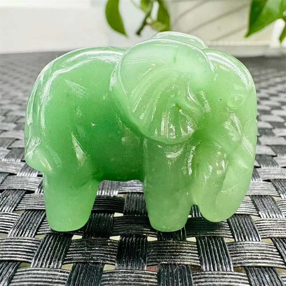4.8cm 4.8cm Natural Crystal Quartz Elephant Carving - Reiki Healing Gemstone Sculpture Mineral Artwork for Collection And Gift-ToShay.org