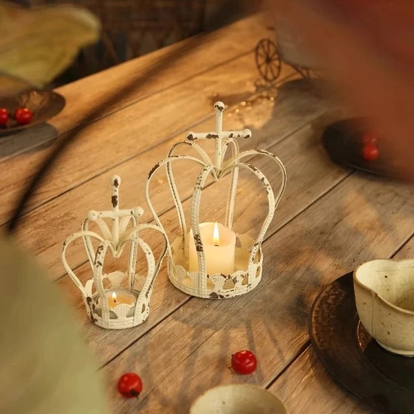 Ironwork Crown Candle Holders-ToShay.org
