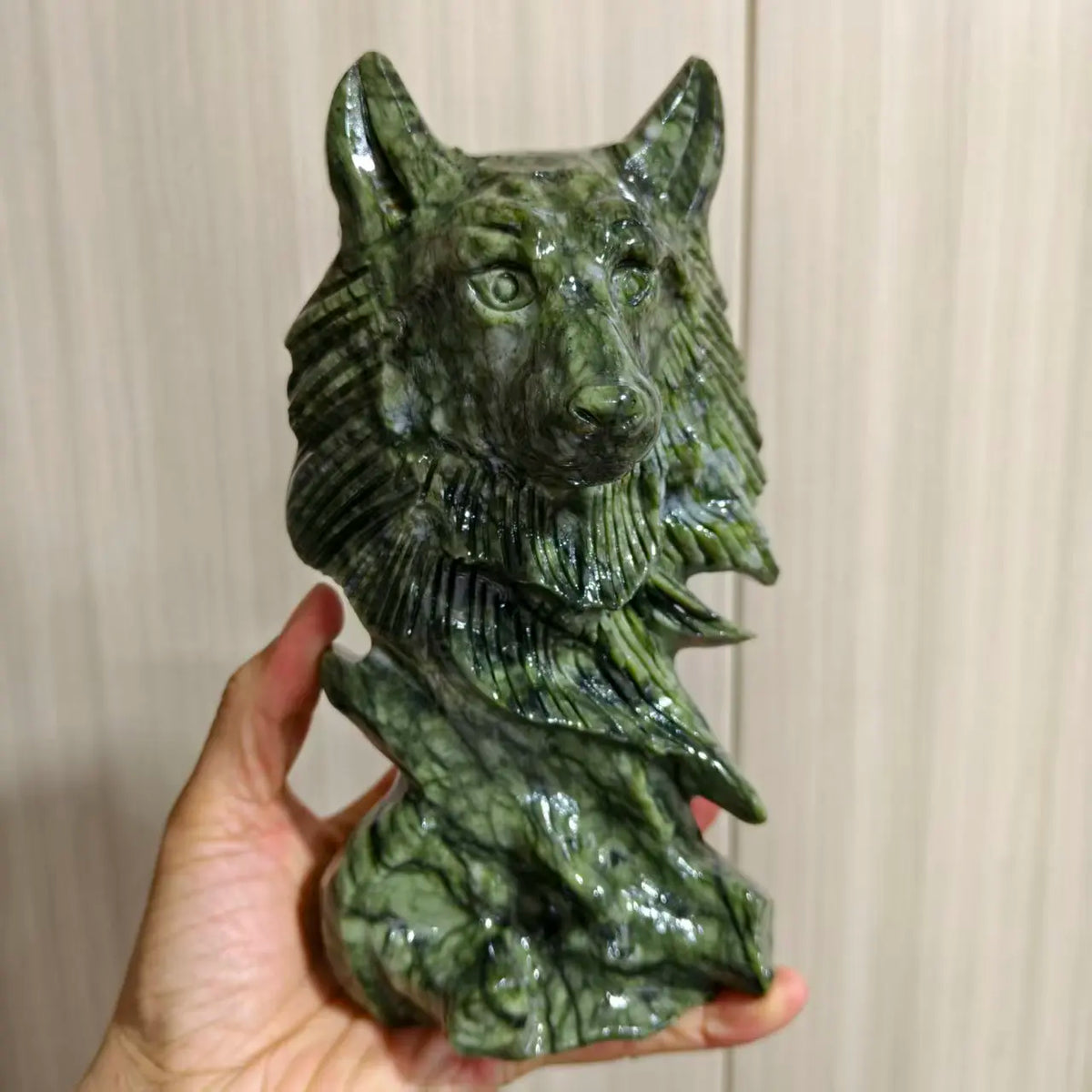 Green Tree Jade Wolf Head-ToShay.org