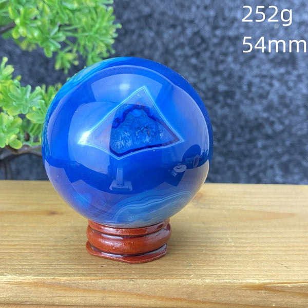 Blue Silk Agate Ball-ToShay.org