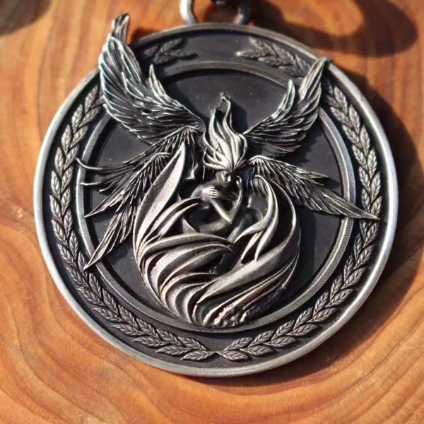 Silver Angel Coin Pendant-ToShay.org