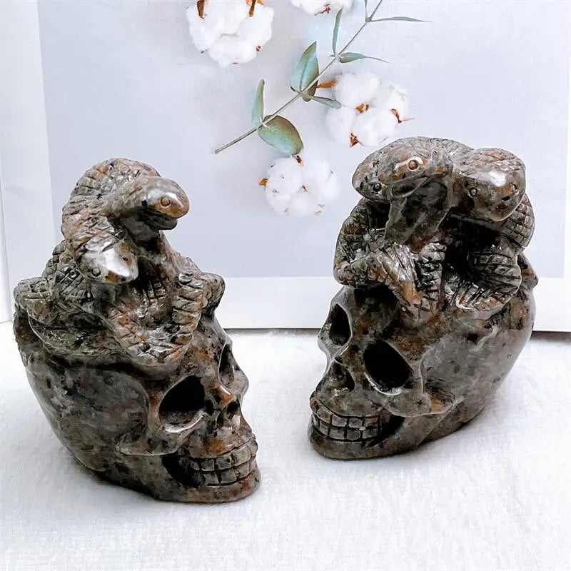 Grey Yooperlite Snake Skull-ToShay.org