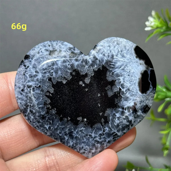 Black Agate Geode Heart-ToShay.org