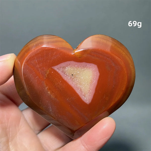 Red Agate Geode Heart-ToShay.org