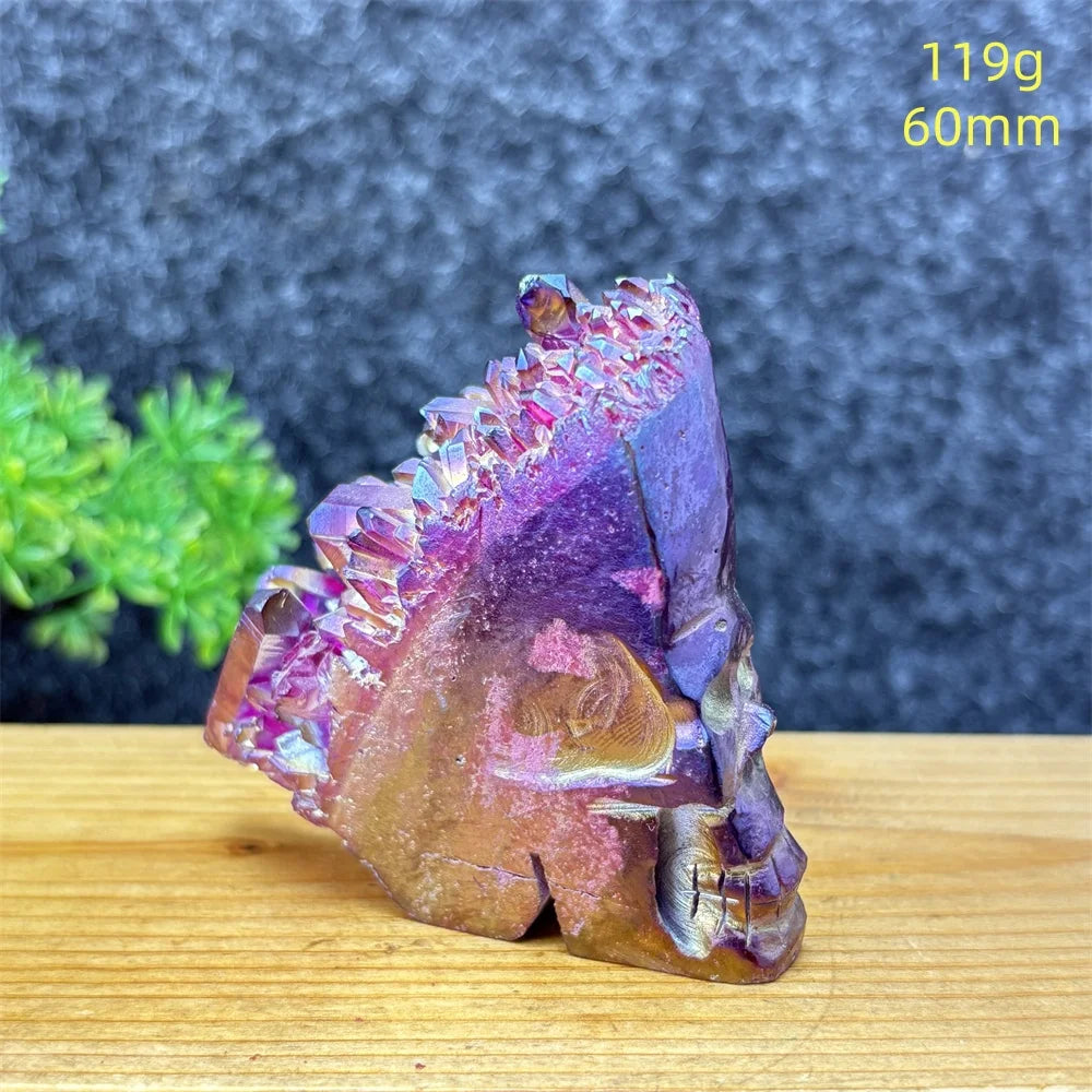 Rainbow Aura Skull Cluster-ToShay.org