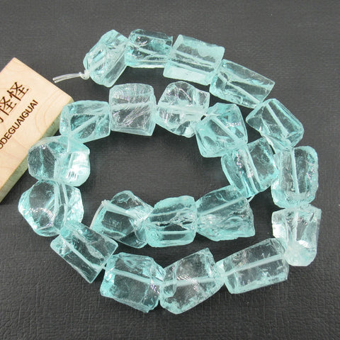 Blue Aquamarine Glass Beads-ToShay.org