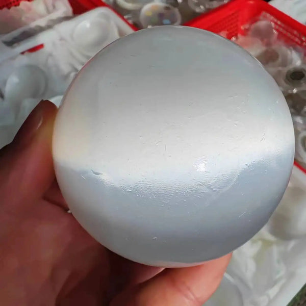 White Selenite Gypsum Ball-ToShay.org
