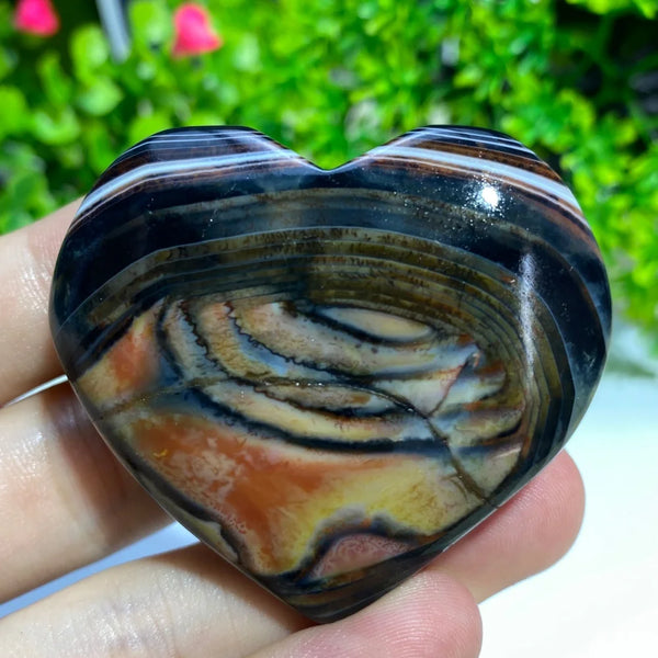 Black Agate Geode Heart-ToShay.org