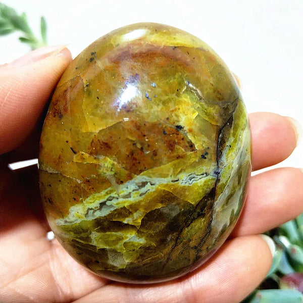 Natural Green Opal Crystal Palm Stone Yoga Exercise Spiritual Meditation Healing Crystals Room Decor Feng Shui Home Decortions-ToShay.org