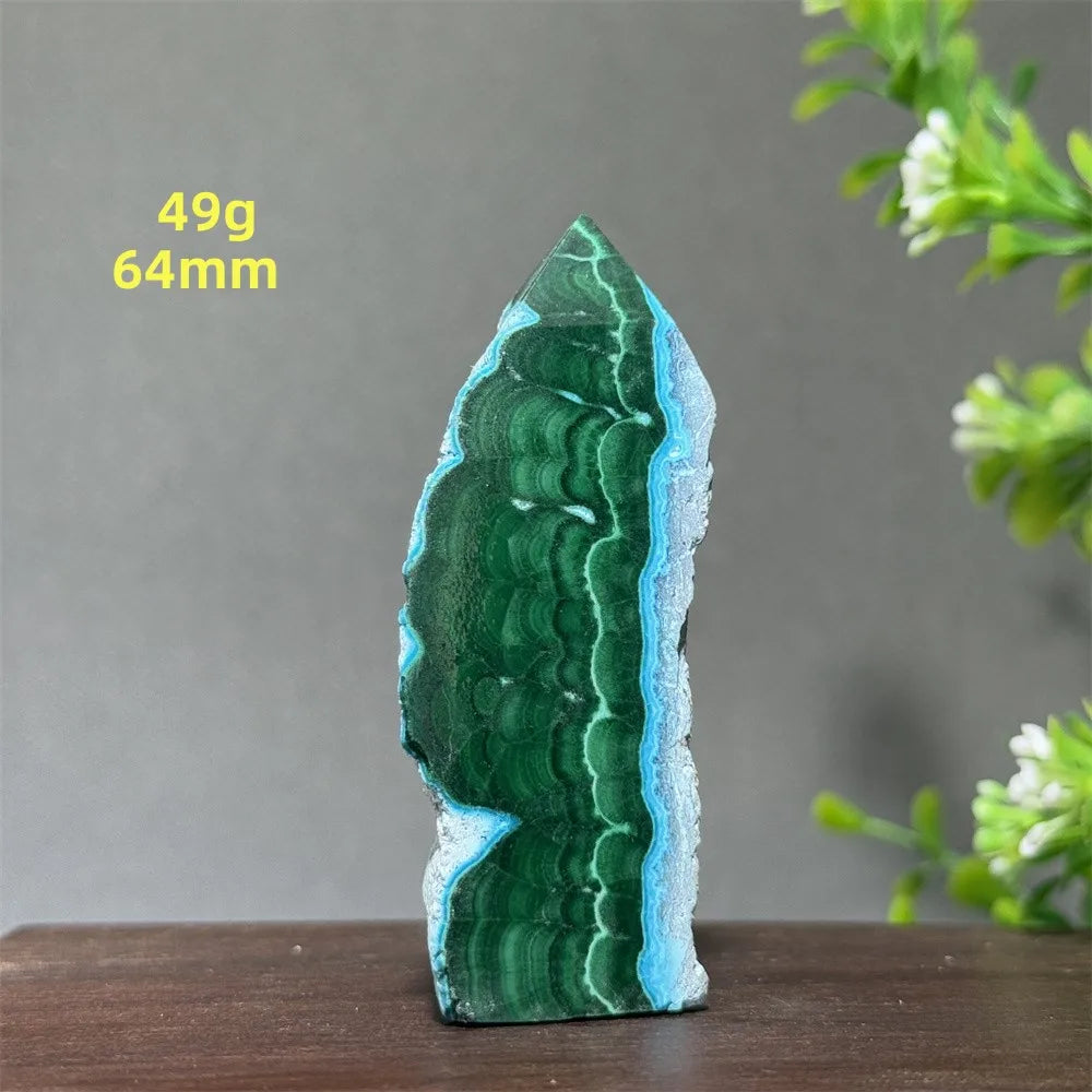 Blue Chrysocolla Malachite Point-ToShay.org