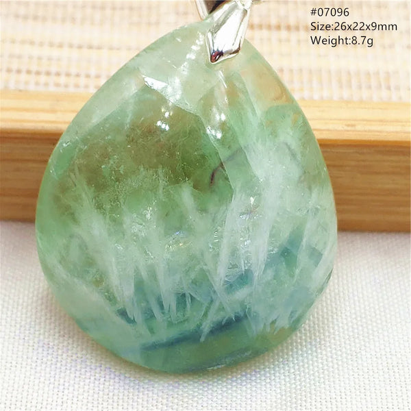 Green Feather Fluorite Pendant-ToShay.org