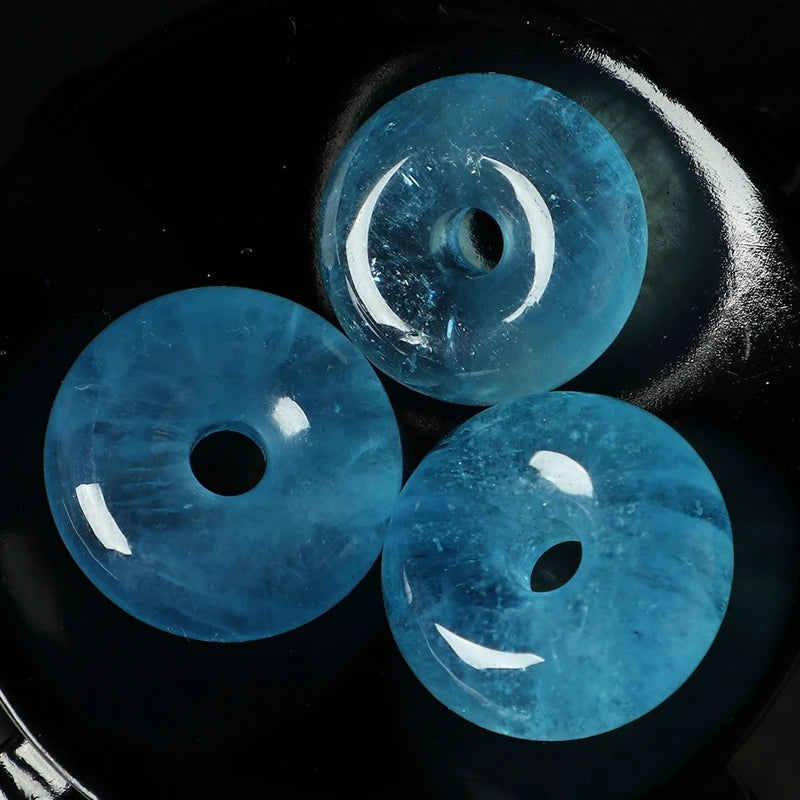 Blue Aquamarine Donut Pendant-ToShay.org