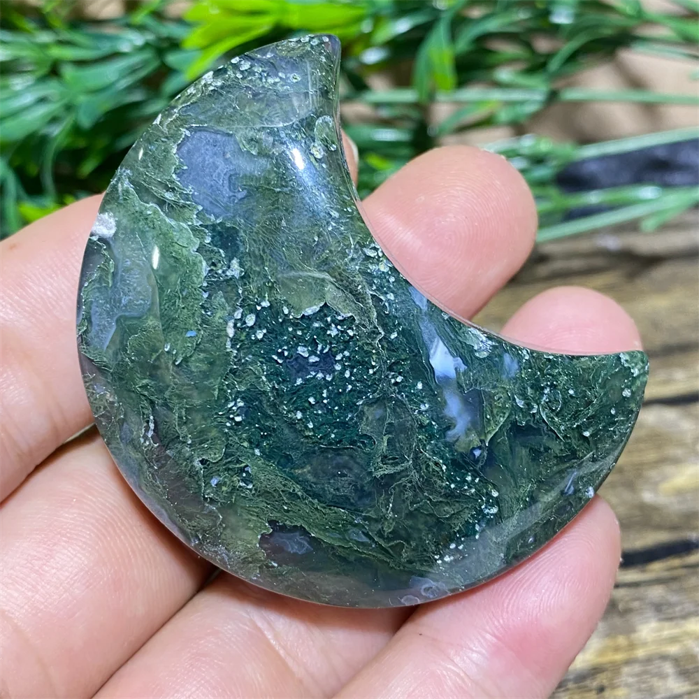Green Moss Agate Moon-ToShay.org